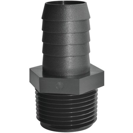 GREEN LEAF Adapter, 34 in, MPT x Hose Barb, Polypropylene A3434P
